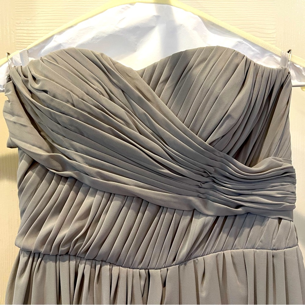 Simply Bridal gray/silver strapless gown